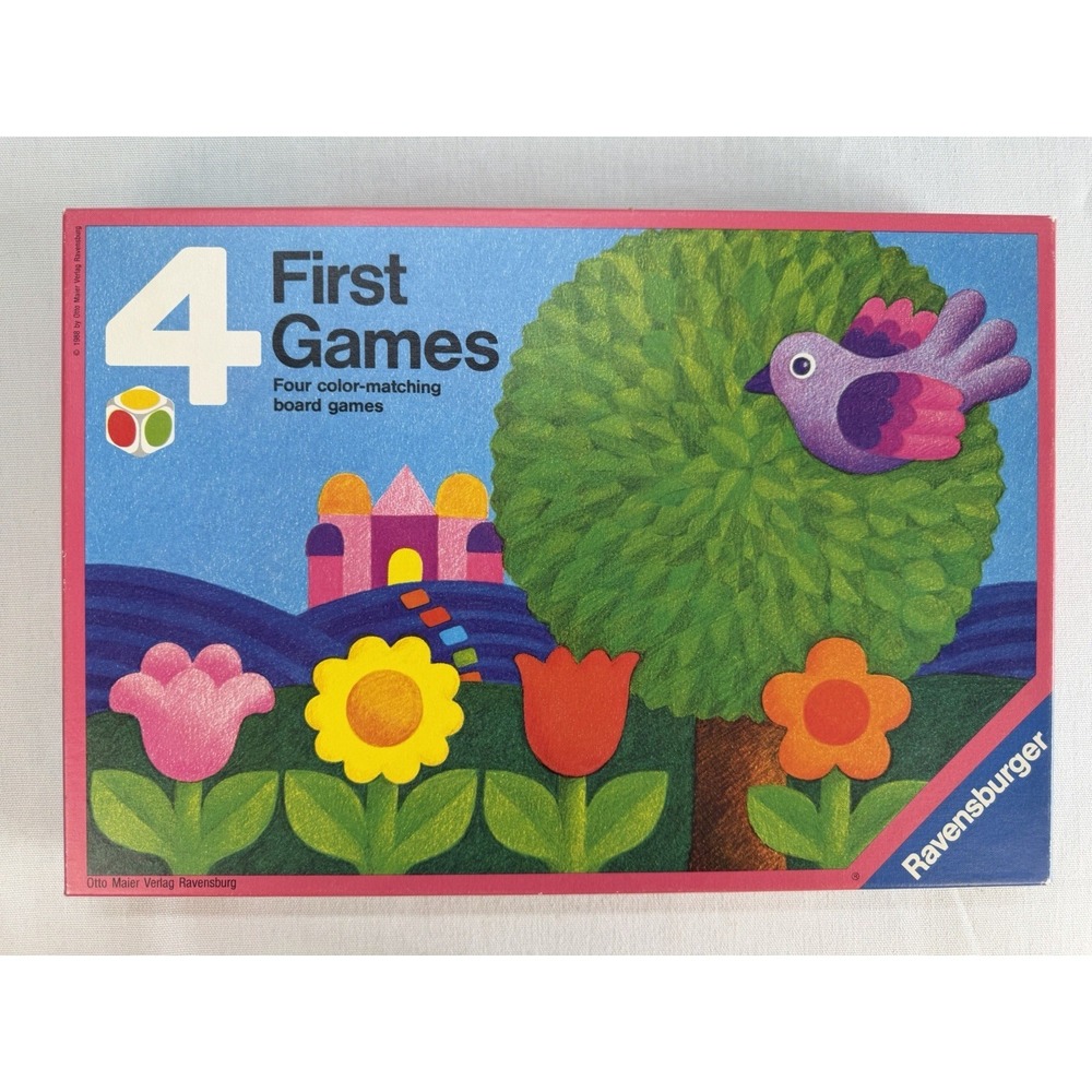 VINTAGE 4 First Games Ravensburger 1988 Otto Maier Verlag Missing 1 Flower Petal